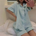 Macaroon Wrinkled Pajama Set - Taimly